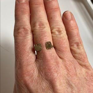 Pac-man silver adjustable ring